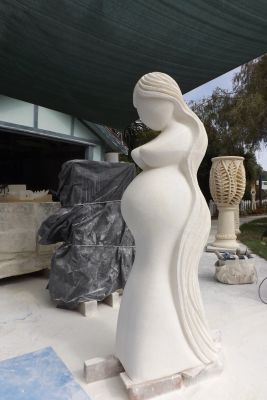 Great Expectations (II)
I was asked to carve a bigger version of this statue to go outside of the new birthing Unit in Hastings. So instead of 60cm tall, this lady stands 1.3m. So she is taller and a bit further along in her pregnancy. I hope the people going in to the hospital enjoy her. 
(SOLD)
